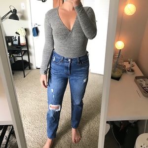 Madewell wrap long sleeve body suit